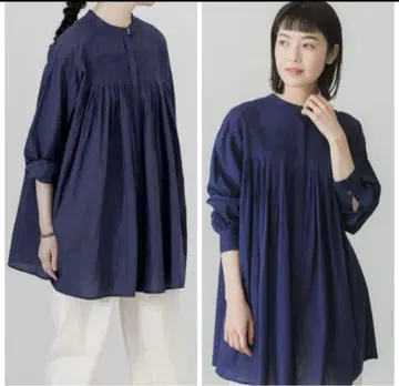 카구레 핀턱 튜닉 블라우스