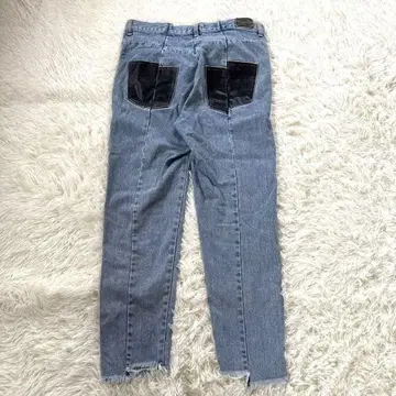 해외 구매 라이트 블루 데님, 블랙 포켓 부착 M