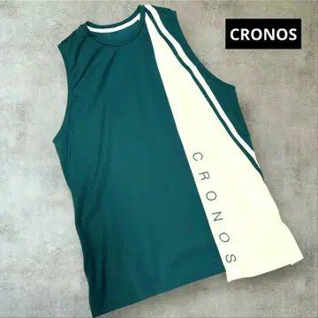 미사용 새상품 CRONOS 바이컬러 비대칭 탱크탑 GREEN