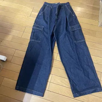 JJIM 다크 블루 카고 데님 팬츠 스트릿 패션 y2k
