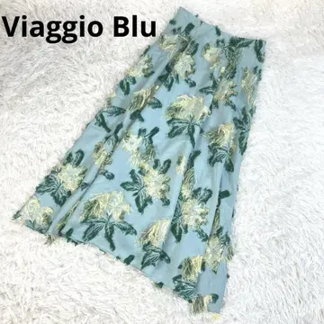 새상품급 Viaggio Blu 비아지오 블루 플라워 자카드 스커트 1