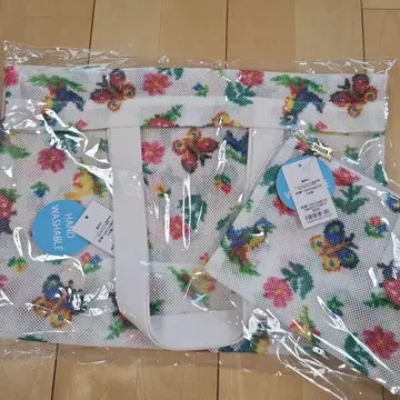 페이러 하이디 화이트 메쉬 백 파우치 세트