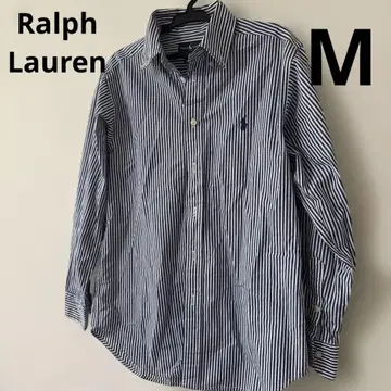 Ralph Lauren 블루 화이트 스트라이프 버튼 다운 셔츠