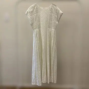 Merlette 화이트 레이스 반팔 롱 원피스