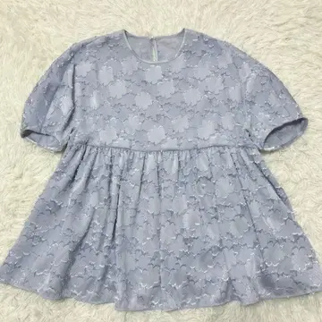 Ballsey 마가렛 컷 자카드 허리 개더 블라우스 24SS