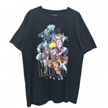 나루토 NARUTO 애니메이션 티셔츠 블랙 XL 사이즈 830