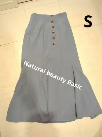 NATURAL BEAUTY BASIC 플레어 스커트 S 스카이블루