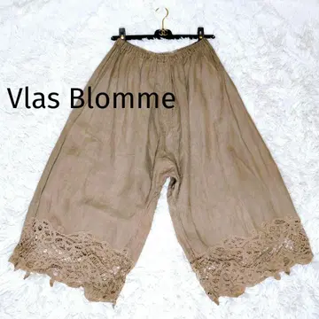 Vlas Blomme 배튼 레이스 개더 팬츠 린넨 100% 속바지