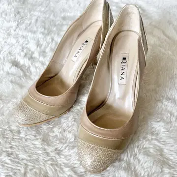 DIANA 다이애나 샴페인 골드 라메 펌프스 22.5cm