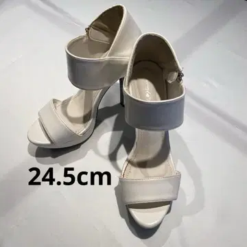 하이힐 샌들 펌프스 화이트 지퍼