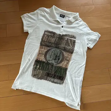 D&G 화이트 피케 셔츠 프린트