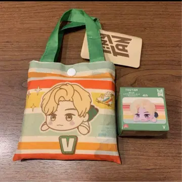 TinyTAN 누워있는 모어 플러스 에코백 & 쁘띠 피규어 [V 세트]