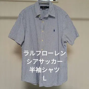 랄프 로렌 시어서커 반팔 셔츠