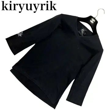 kiryuyrik 백 프린트 컷 티셔츠 스와로브스키 버터플라이 V넥