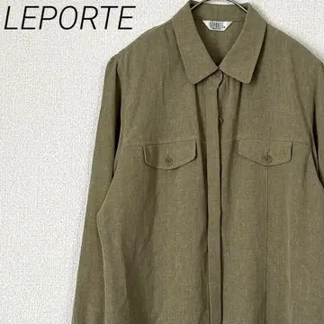 LEPORTE 셔츠 긴팔 사이드 슬릿 심플 마 혼방 얇은 소재 겉옷