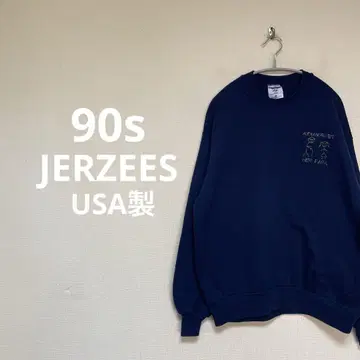 90s JERZEES USA제 맨투맨 네이비 자수