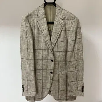 새상품급 빔즈 윈도우 페인 테일러드 자켓 베이지 50