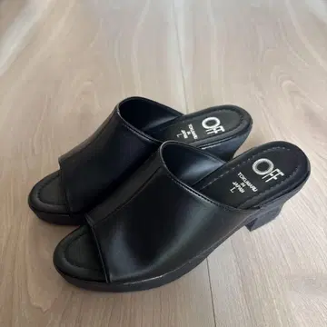 OFF 블랙 오픈토 힐 L 사이즈
