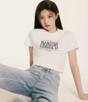 MARITHE W CLASSIC LOGO CROP TEE 티셔츠