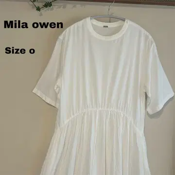 Mila owen 화이트 반팔 플레어 원피스 Size o