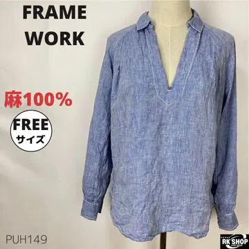 FRAME WORK 프레임워크 린넨 셔츠 린넨 100% 스키퍼