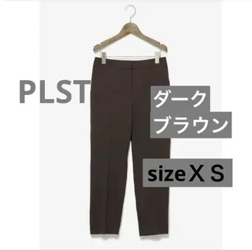 PLST 린넨 블렌드 스틱 팬츠 XS 다크 브라운