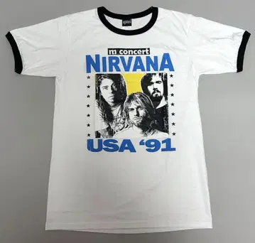 NIRVANA 닐바나 링거 티셔츠 반팔 락 밴딩
