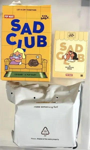 CRYBABY Sad Club 장면 세트 POPMART 크라이 베이비
