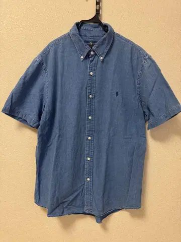 Ralph Lauren 데님 블루 반팔 셔츠 XL
