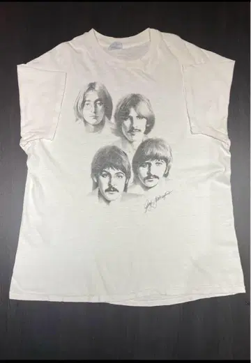 80s The Beatles Saderup 염색 티셔츠 밴 티셔츠