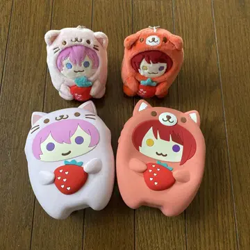 스토푸리 아니마루 봉제 인형 실리콘 파우치 리이누 군 사토미 4종 세트