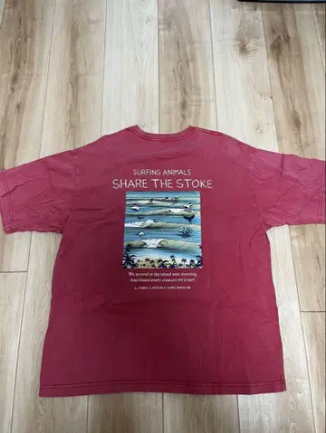 FREAK'S STORE 빨간색 M 서핑 애니멀즈 티셔츠