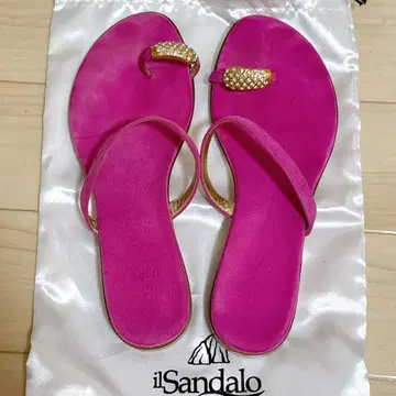 il Sandalo 비쥬가 달린 핑크 플립플랍 샌들 38