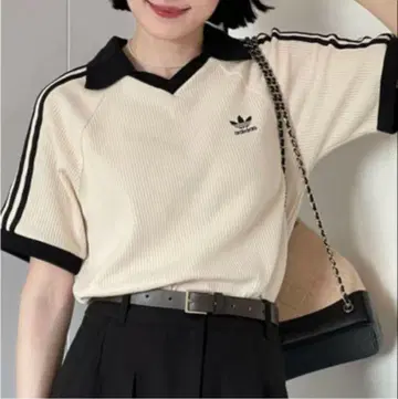 아디다스 오리지널스 아디 컬러 로고 와플 반팔 피케 셔츠