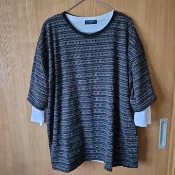 레이어드 7부 소매 티셔츠 XL