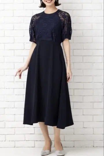 AIMER WEB 한정판 래글런 슬리브 핏 & 플레어 파티 드레스 L