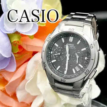 작동 손목시계 CASIO 카시오 전파 솔라 웨이브 셉터 데이트 D95