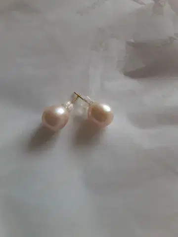 핑크 진주 귀찌 약 1.5cm