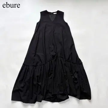 ebure 에부르 슬리브리스 원피스 티어드 블랙 롱