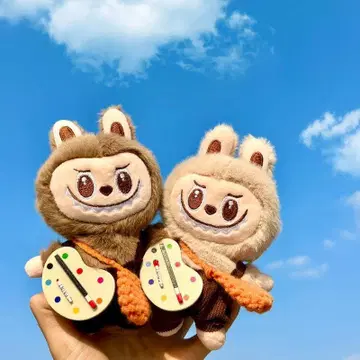 팝 마트 Labubu 봉제 인형 키링 2개