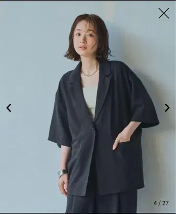 봄/여름 신상 coen 린넨 터치 폴리에스테르 하프 슬리브 자켓