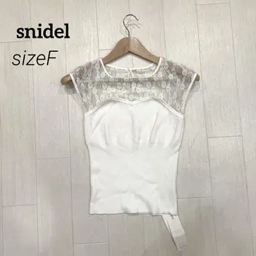 미사용 택 포함 SNIDEL 레이스 블로킹 슬리브리스 니트 풀오버