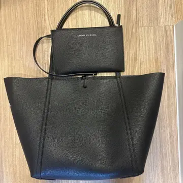 블랙 가죽 핸드백 파우치 포함