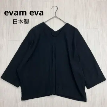 evam eva 에붐에바 V넥 실크 린넨 돌먼 티셔츠