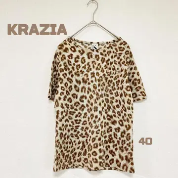 KRAZIA 반팔 상의 레오파드 무늬 40 신축성