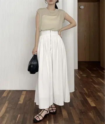 CAPRICIEUX LE'MAGE 라메 상의 플레어 스커트 SET