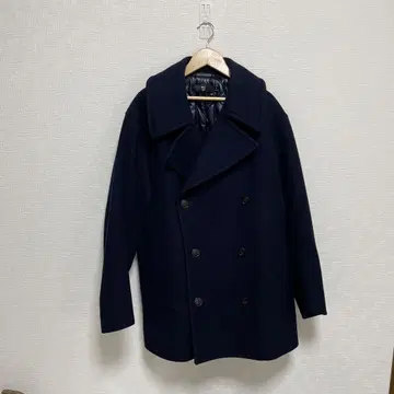 +J 유니클로 유니클로 울 블렌드 오버 사이즈 피코트 네이비 S