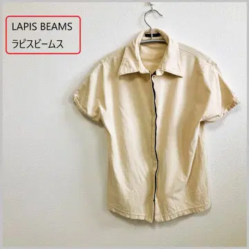 LAPIS 빔즈 베이지 숏 슬리브 셔츠