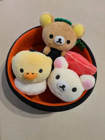 리락쿠마 스시 통 봉제 인형 세트