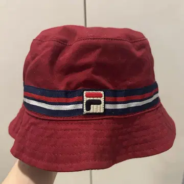 휠라 버킷햇 리버서블 버건디 블랙
